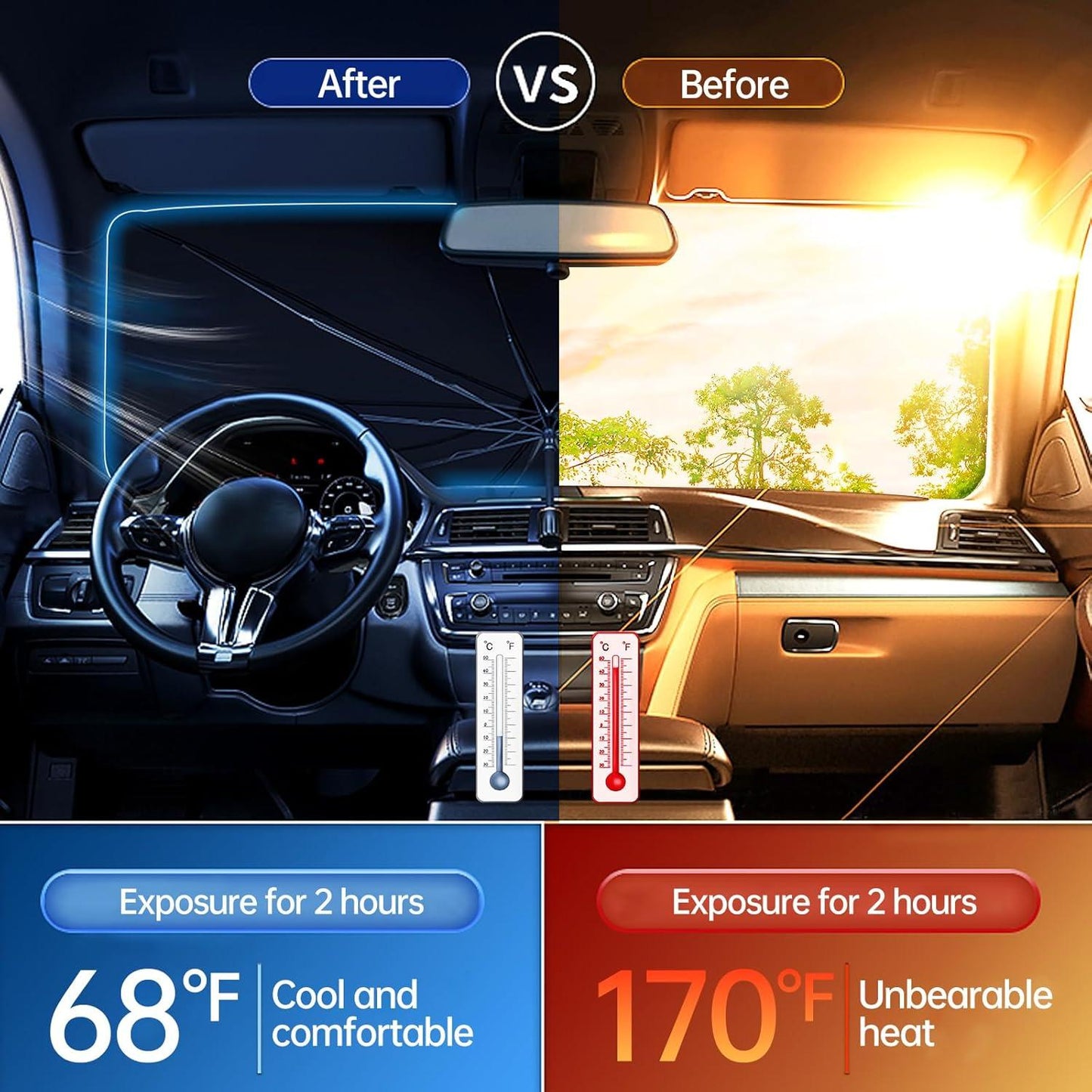 Car Sun Shade Umbrella Foldable